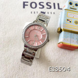 Buy Shop Fossil Virginia Pink Dial Silver Steel Strap Watch for Women - ES3504 USA Online