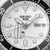Buy Shop Seiko 5 Sports x Peanuts Surfboard Snoopy Limited Edition White Dial Two Tone NATO Strap Watch For Men - SRPK25K1 USA Online