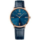 Buy Shop Hugo Boss Jackson Blue Dial Black Leather Strap Watch for Men - 1513371 USA Online