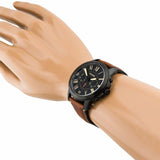 Buy Shop Fossil Grant Chronograph Black Dial Brown Leather Strap Watch for Men - FS5241 USA Online