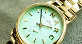Buy Shop Marc Jacobs Baker Mint Green Dial Gold Steel Strap Watch for Women - MBM3284 USA Online