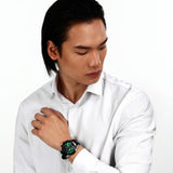 Buy Shop Maserati Traguardo Chronograph Green Dial Black Silicone Strap Watch For Men - R8871612043 USA Online