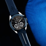 Buy Shop Maserati Traguardo Chronograph Blue Dial Black Silicone Strap Watch For Men - R8871612046 USA Online