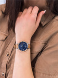 Buy Shop Fossil Jacqueline Three Hand Date Luggage Blue Dial Brown Leather Strap Watch for Women - ES4274 USA Online
