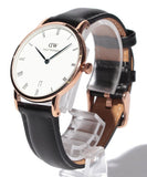 Buy Shop Daniel Wellington Dapper Sheffield White Dial Black Leather Strap Watch For Men - DW00100092 USA Online