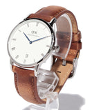 Buy Shop Daniel Wellington Dapper Durham Analog White Dial Brown Leather Strap Watch For Women - DW00100114 USA Online
