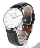 Buy Shop Daniel Wellington Dapper Reading Quartz White Dial Black Leather Strap Watch For Women - DW00100117 USA Online