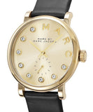 Buy Shop Marc Jacobs Baker Gold Dial Black Leather Strap Watch for Women - MBM1399 USA Online