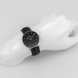 Buy Shop Daniel Wellington Classic York Black Dial Brown Leather Strap Watch For Men - DW00100134 USA Online