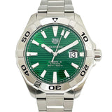 Buy Shop Tag Heuer Aquaracer Calibre 5 Automatic Green Dial Silver Steel Strap Watch for Men - WAY2015.BA0927 USA Online