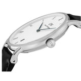 Buy Shop Daniel Wellington Dapper Sheffield White Dial Black Leather Strap Watch For Women - DW00100096 USA Online