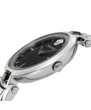 Buy Shop Versace Crystal Gleam Guilloche Black Dial Silver Steel Strap Watch for Women - VAN030016 USA Online