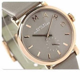 Buy Shop Marc Jacobs Baker Grey Dial Grey Leather Strap Watch for Women - MBM1266 USA Online
