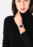 Buy Shop Emporio Armani Gianni T Bar Dark Blue Dial Silver Stainless Steel Watch For Women - AR11091 USA Online