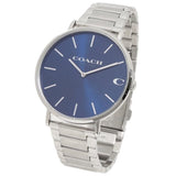 Coach Charles Blue Dial Silver Steel Strap Watch for Men - 14602429