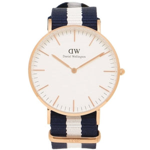 Buy Shop Daniel Wellington Classic Glasgow White Dial Two Tone NATO Strap Watch For Women - DW00100031 USA Online