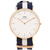 Buy Shop Daniel Wellington Classic Glasgow White Dial Two Tone NATO Strap Watch For Women - DW00100031 USA Online