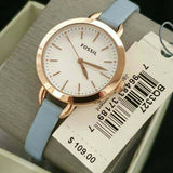 Buy Shop Fossil Classic White Dial Blue Leather Strap Watch for Women - BQ3327 USA Online