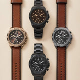 Buy Shop Fossil Bronson Chronograph Grey Dial Brown Leather Strap Watch for Men - FS5855 USA Online