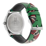 Gucci G Timeless Le Marche Des Merveilles Green Dial Green Leather Strap Watch for Women - YA1264081