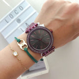 Buy Shop Michael Kors Darci Black Dial Purple Steel Strap Watch for Women - MK3554 USA Online