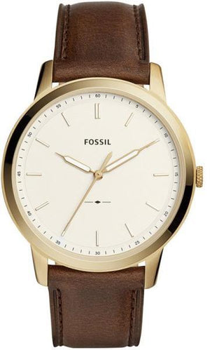 Buy Shop Fossil The Minimalist White Dial Brown Leather Strap Watch for Men - FS5397 USA Online