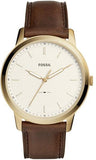 Buy Shop Fossil The Minimalist White Dial Brown Leather Strap Watch for Men - FS5397 USA Online