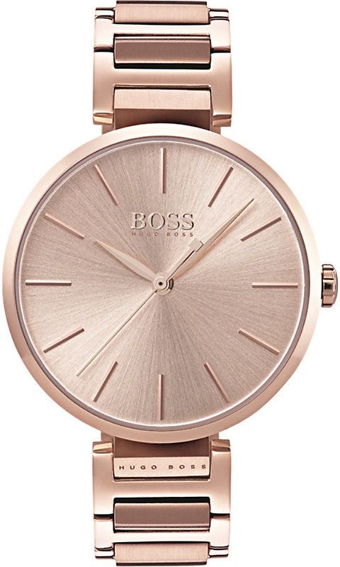 Buy Shop Hugo Boss Allusion Rose Gold Dial Rose Gold Steel Strap Watch For Women - 1502418 USA Online