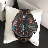 Buy Shop Diesel Mega Chief Quartz Black Dial Two Tone Leather Strap Watch For Men - DZ4305 USA Online