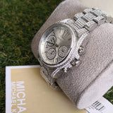 Buy Shop Michael Kors Mini Bradshaw Crystals Silver Dial Silver Steel Strap Watch For Women - MK6454 USA Online
