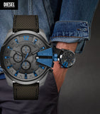 Buy Shop Diesel Mega Chief Chronograph Black Dial Black Nylon Strap Watch For Men - DZ4500 USA Online