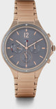 Tommy Hilfiger Eve Chronograph Quartz Grey Dial Rose Gold Steel Strap Watch For Women - 1782277