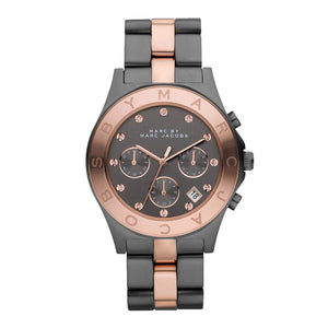 Buy Shop Marc Jacobs Blade Chronograph Grey Dial Two Tone Steel Strap Watch for Women - MBM8583 USA Online