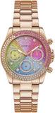 Guess Confetti Multifunction Multicolor Dial Rose Gold Steel Strap Watch For Women - GW0483L3