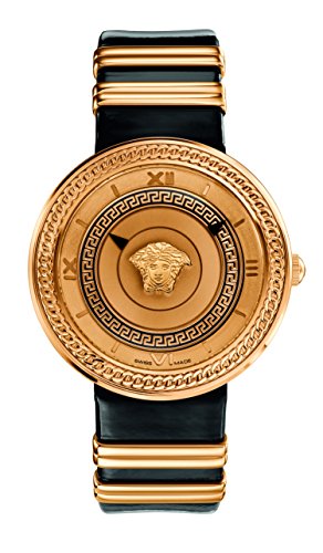 Buy Shop Versace V Metal Icon Gold Dial Black & Gold Strap Watch for Women - VLC030014 USA Online