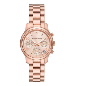 Buy Shop Michael Kors Runway Chronograph Rose Gold Dial Rose Gold Steel Strap Watch For Women - MK7327 USA Online