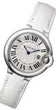 Buy Shop Cartier Ballon Bleu De Cartier Silver Dial White Leather Strap Watch for Women - W6920086 USA Online