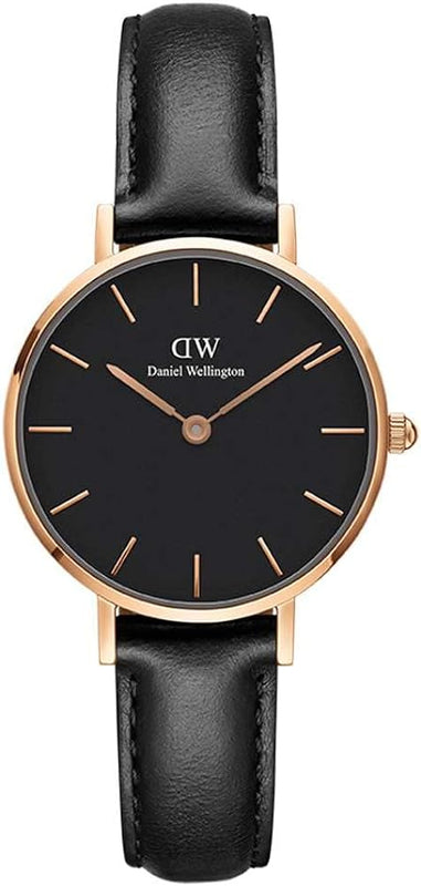 Buy Shop Daniel Wellington Classic Petite Sheffield Black Dial Black Leather Strap Watch For Women - DW00100224 USA Online