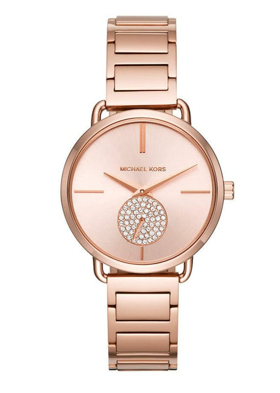 Buy Shop Michael Kors Portia Rose Gold Dial Rose Gold Steel Strap Watch for Women - MK3640 USA Online