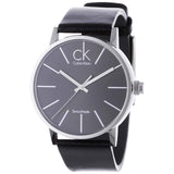 Buy Shop Calvin Klein Minimal Black Dial Black Leather Strap Watch for Men - K7621107 USA Online