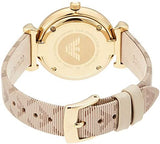 Buy Shop Emporio Armani Gianni T Bar Analog Silver Dial Beige Leather Strap Watch For Women - AR11127 USA Online