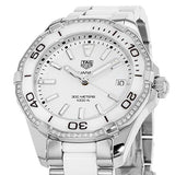 Buy Shop Tag Heuer Aquaracer Diamonds White Dial Two Tone Steel Strap Watch for Women - WAY131H.BA0914 USA Online
