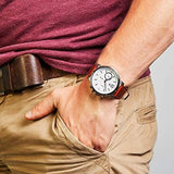 Buy Shop Tommy Hilfiger Landon Chronograph White Dial Brown Leather Strap Watch for Men - 1791531 USA Online