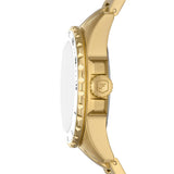 Fossil Blue Dive Three Hand White Dial Gold Steel Strap Watch For Women - ES5350