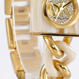 Buy Shop Michael Kors Chain Lock Analog Crystals Silver Dial Gold Steel Strap Watch for Women - MK4809 USA Online