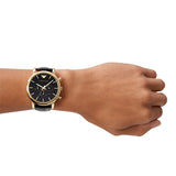 Buy Shop Emporio Armani Luigi Chronograph Black Dial Black Leather Watch For Men - AR1917 USA Online