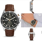 Buy Shop Fossil Wakefield Black Dial Brown Leather Strap Watch for Men - CH2944 USA Online