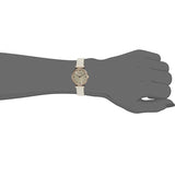 Buy Shop Emporio Armani Gianni T Bar Light Brown Dial White Leather Strap Watch For Women - AR1769 USA Online