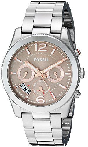 Buy Shop Fossil Perfect Boyfriend Taupe Dial Silver Steel Strap Watch for Women - ES4146 USA Online