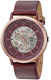 Fossil Vintage Muse Automatic Skeleton Maroon Dial Maroon Leather Strap Watch for Women - ME3137